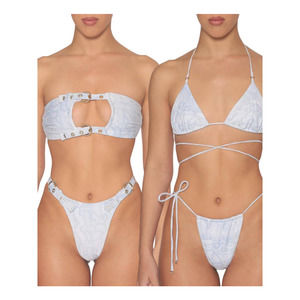 Heart of Sun My Darling Bikini Top & Swept Away Bikini Bottom Women's S NWOT
